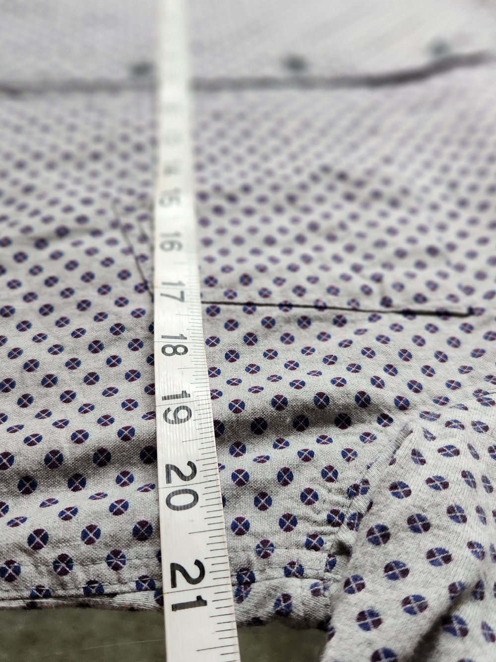 WRK Slim Fit Geometric Print Button Down Shirt Mens Size Large Grey Long Sleeve - Picture 6 of 14